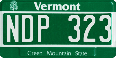 VT license plate NDP323