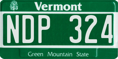 VT license plate NDP324