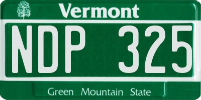 VT license plate NDP325