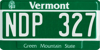 VT license plate NDP327