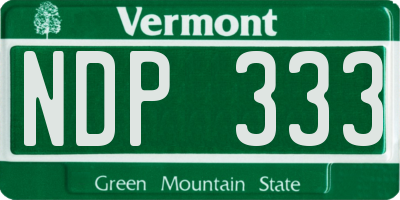 VT license plate NDP333