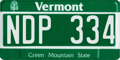 VT license plate NDP334