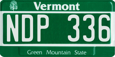 VT license plate NDP336