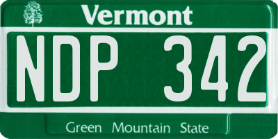 VT license plate NDP342