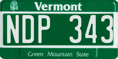 VT license plate NDP343
