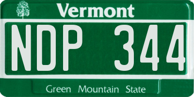 VT license plate NDP344