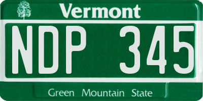 VT license plate NDP345