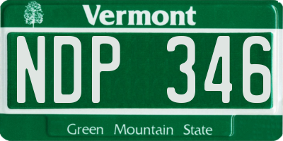 VT license plate NDP346