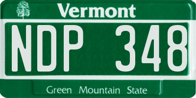 VT license plate NDP348