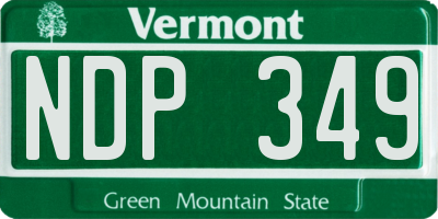 VT license plate NDP349