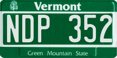 VT license plate NDP352
