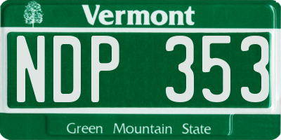 VT license plate NDP353