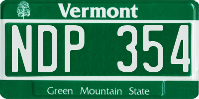 VT license plate NDP354