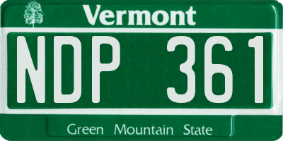 VT license plate NDP361