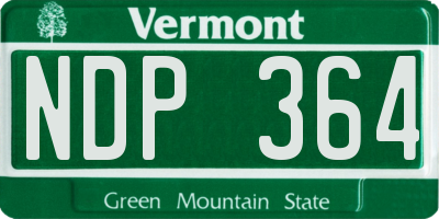 VT license plate NDP364