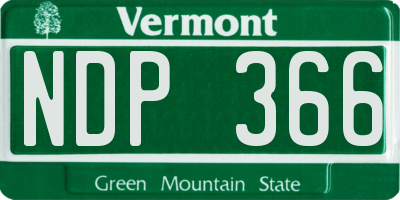 VT license plate NDP366
