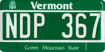 VT license plate NDP367