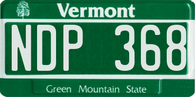 VT license plate NDP368