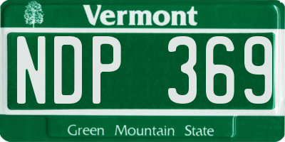 VT license plate NDP369