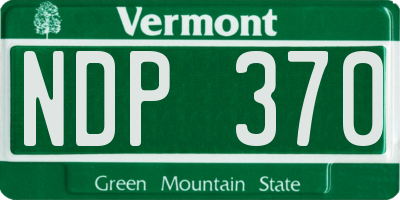 VT license plate NDP370