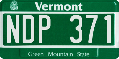 VT license plate NDP371