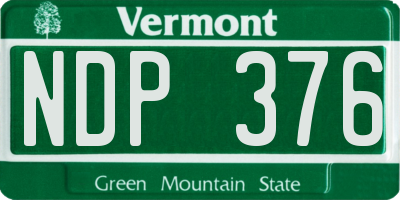 VT license plate NDP376