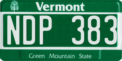 VT license plate NDP383