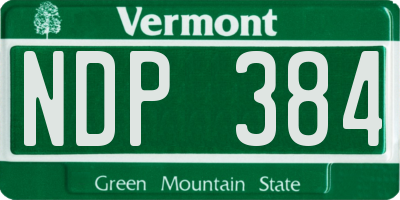 VT license plate NDP384