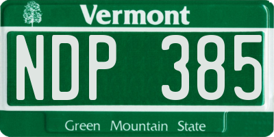 VT license plate NDP385