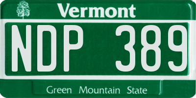 VT license plate NDP389