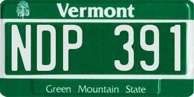 VT license plate NDP391