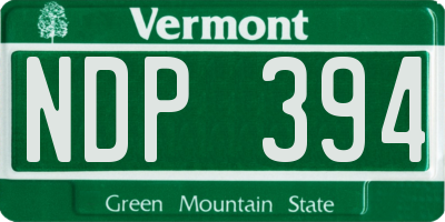 VT license plate NDP394