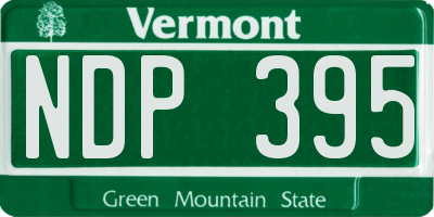 VT license plate NDP395