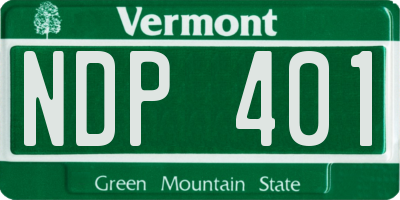 VT license plate NDP401