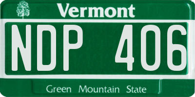 VT license plate NDP406