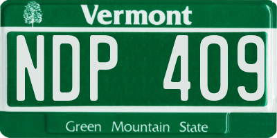 VT license plate NDP409