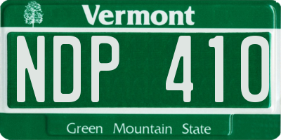 VT license plate NDP410