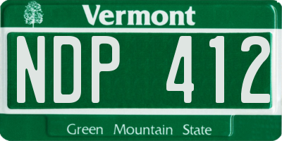 VT license plate NDP412