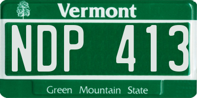 VT license plate NDP413