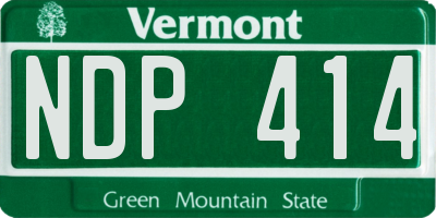 VT license plate NDP414