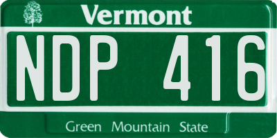 VT license plate NDP416