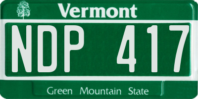 VT license plate NDP417