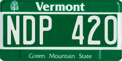 VT license plate NDP420