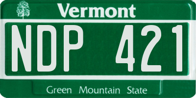 VT license plate NDP421