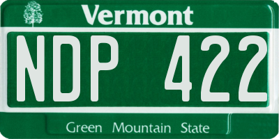 VT license plate NDP422