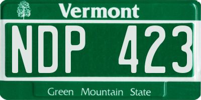 VT license plate NDP423