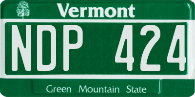 VT license plate NDP424