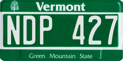 VT license plate NDP427