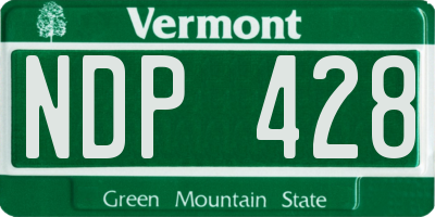 VT license plate NDP428