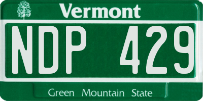 VT license plate NDP429